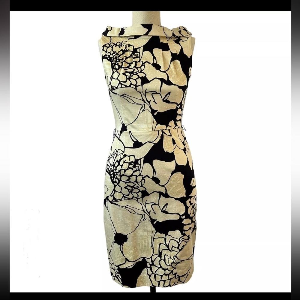 50%offw❤️ David Meister 4 Pucci-Style Print cotton Sheath Dress boat neck USA